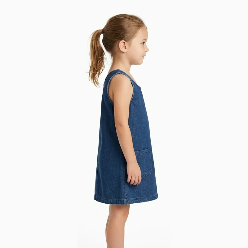 Girls Denim Dress Detail 2