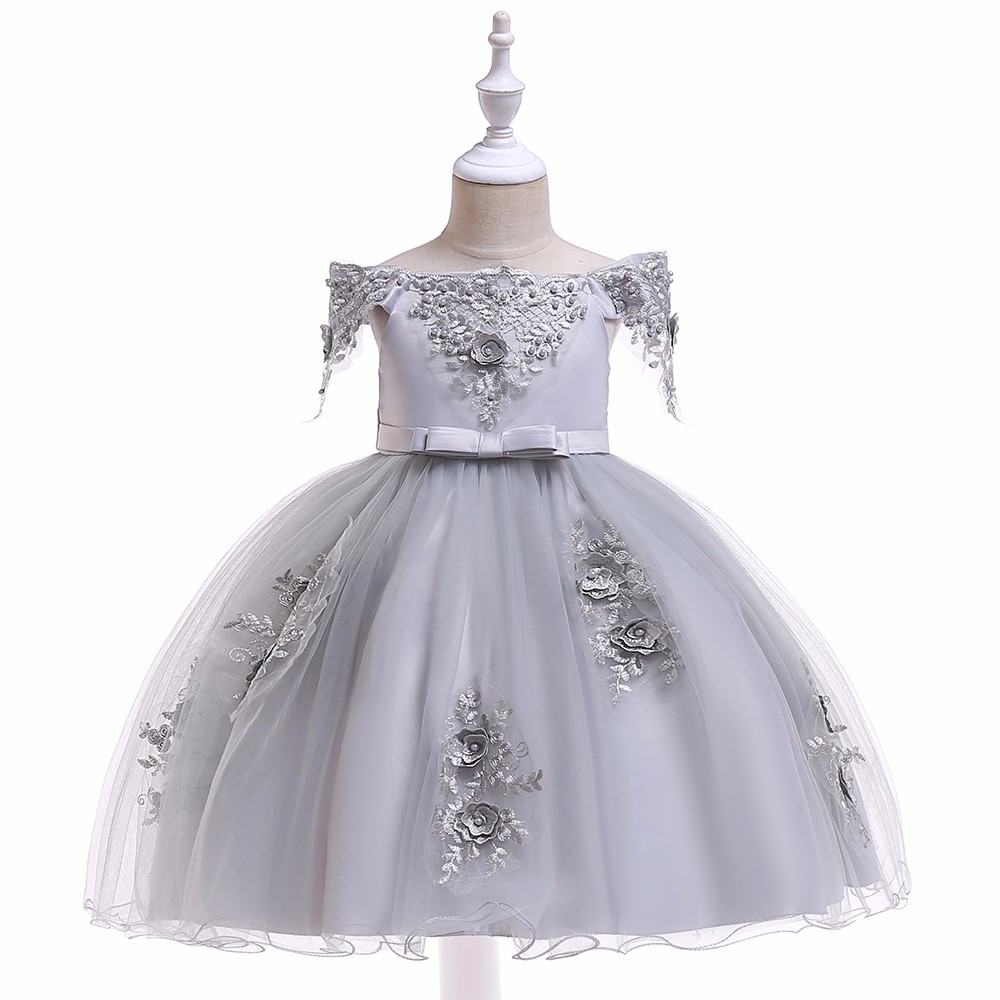 MQATZ Cheap China Wholesale Kids Clothing Girls Party Normal Frock Designs Silver Sequin Dress L5057