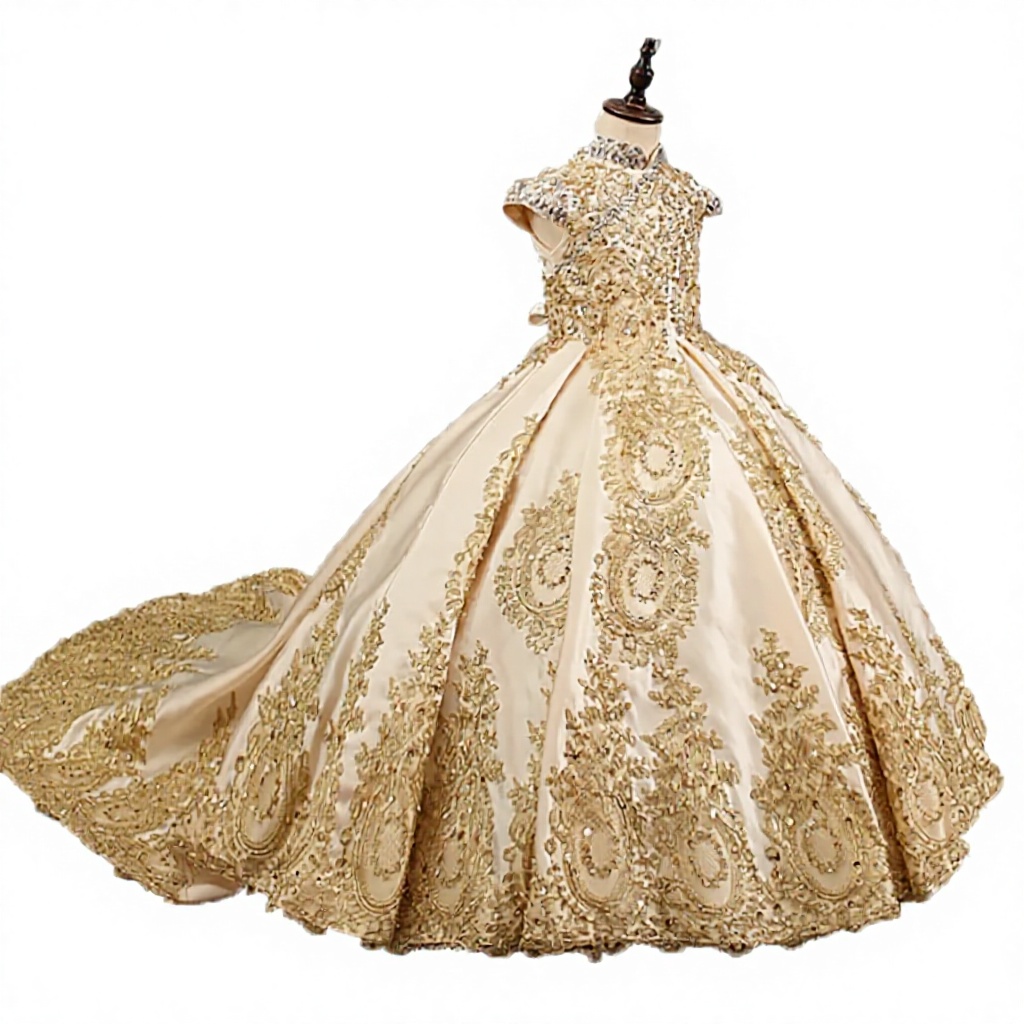 ML024 Anti-static Cross-Border Retro Court Princess Dress Birthday Performance Ball Flower Girl Wedding Gown