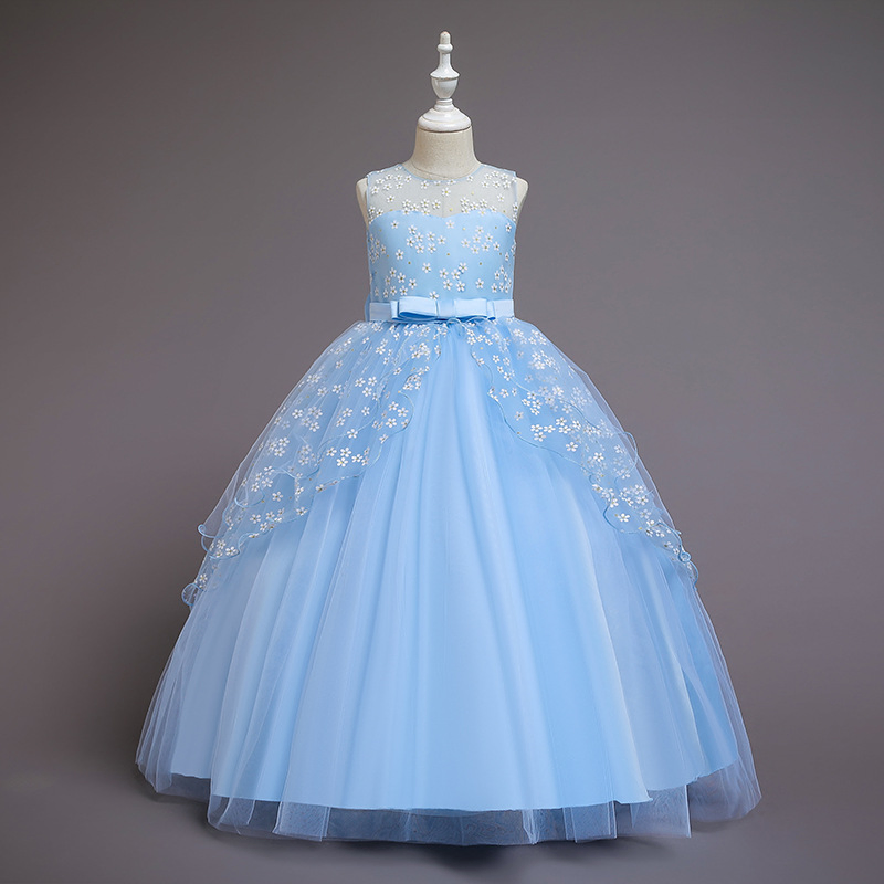 Latest Child Girl Party Wear Long Lace Tutu Princess Dress
