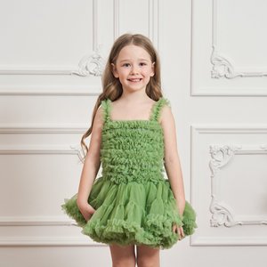 Girl Stylish Summer Dress Mint Cotton Tutu Soft Layers Adjustable Fit Playtime Wear