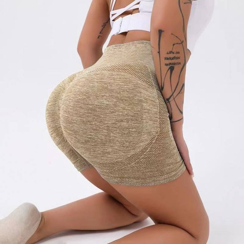 Shorts de yoga para mujer, levantamiento de cadera cruzado, deportivos, de cintura alta, control de abdomen, ajustados, elásticos, anti-exposición, de secado rápido, para fitness
