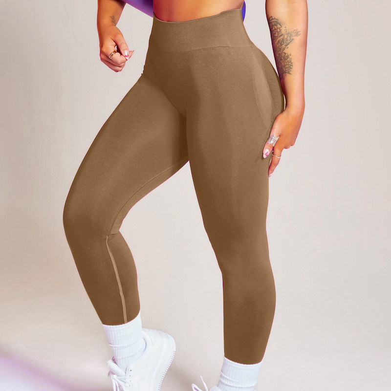 Leggings de entrenamiento de cintura alta sin costuras que realzan el trasero, mallas deportivas con fruncido en el trasero, control de abdomen, pantalones activos para el gimnasio y yoga