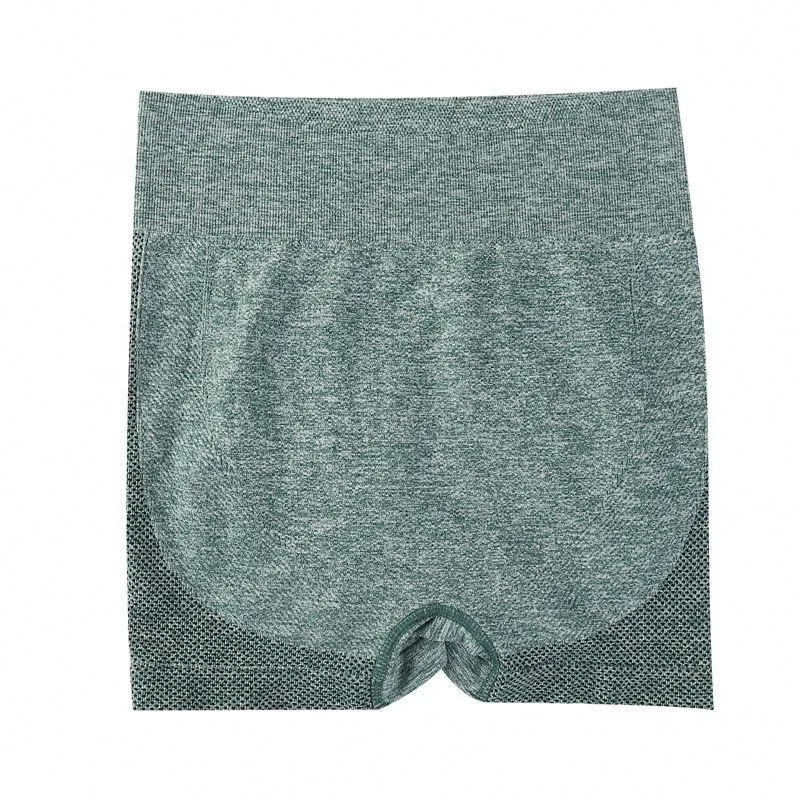 Shorts de yoga para mujer, levantamiento de cadera cruzado, deportivos, de cintura alta, control de abdomen, ajustados, elásticos, anti-exposición, de secado rápido, para fitness
