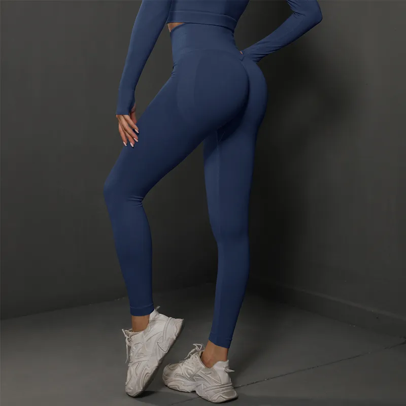Pantalones de yoga de cintura alta sin costuras para mujeres, leggings de levantamiento de glúteos transpirables, pantalones de fitness utilizables para el día a día y el gimnasio