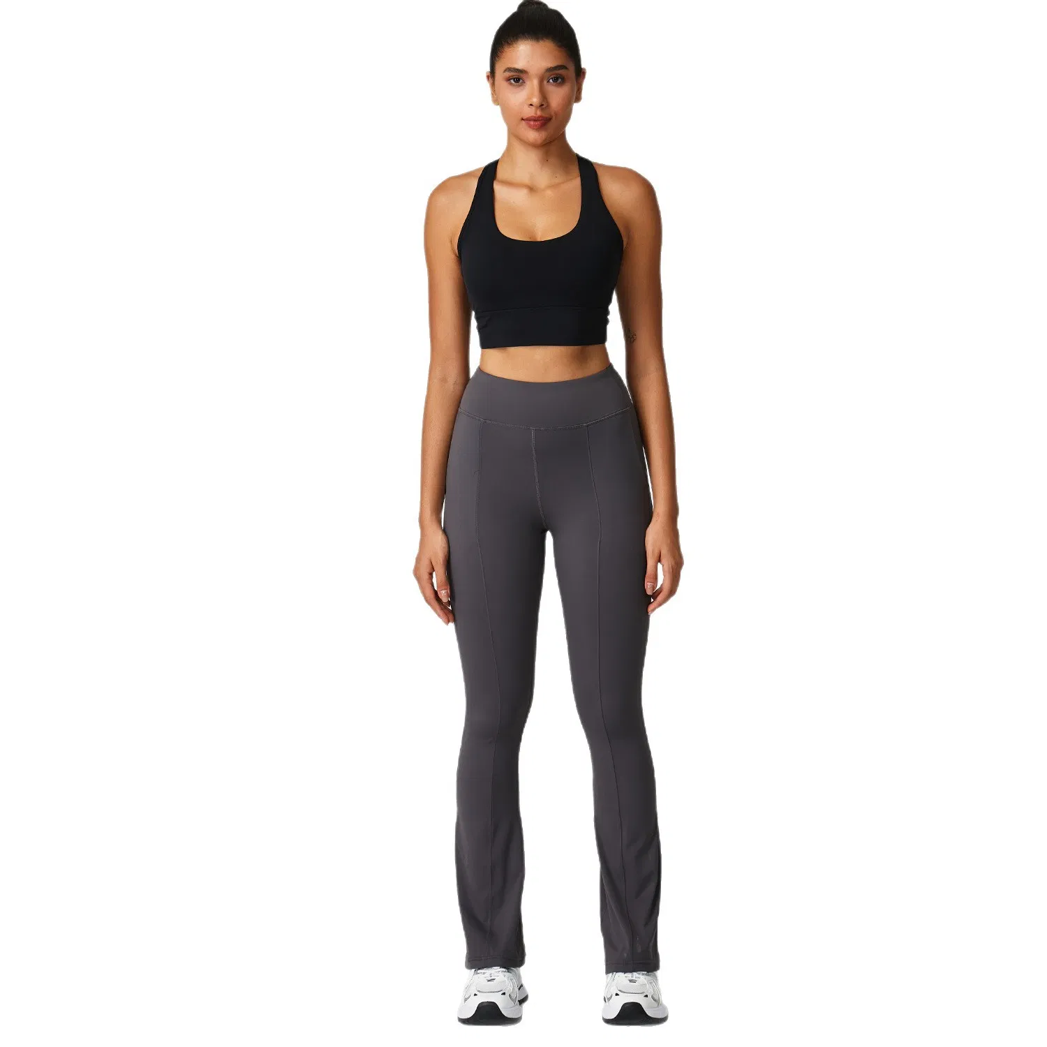 Pantalones de compresión de yoga de tela nude, mallas de yoga de venta caliente