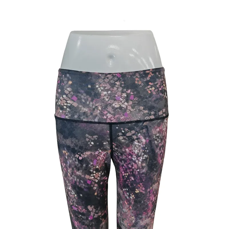 Pantalones de yoga de cintura alta personalizados al por mayor para mujeres, suaves pantalones de poliéster para gimnasio y fitness