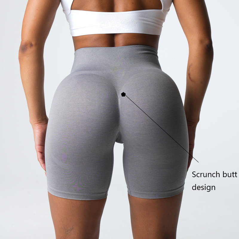 Pantalones cortos de yoga de cintura alta sin costuras, levantamiento de cadera, con elasticidad en cuatro direcciones, ropa de gimnasio para mujeres