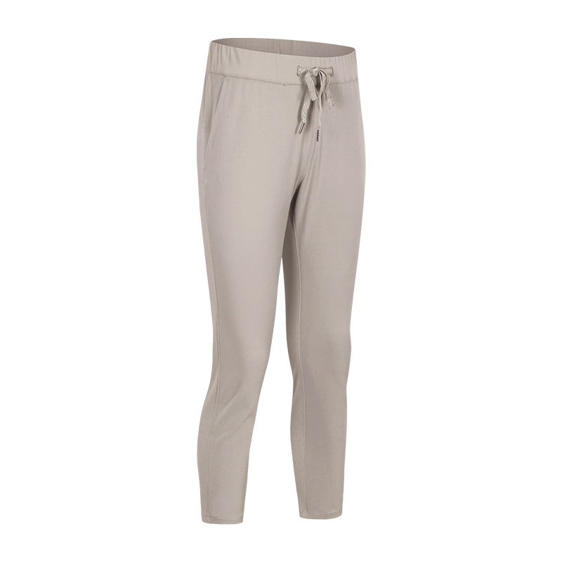 S2059 Mujeres Desnudas Sintiendo Pantalones Capri Deportivos de Tiro Alto con Cintura Ajustable y Bolsillos Laterales, Pantalones Básicos de Ejercicio Elásticos de Talla Grande