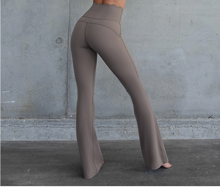 Pantalones de deporte y fitness avanzados de cintura alta y levantamiento de caderas, pantalones de yoga para mujeres, cómodos y transpirables, tipo nube, pantalones acampanados