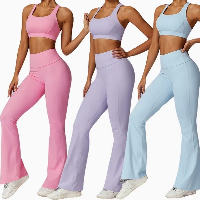 Ropa de yoga sostenible con etiquetas personalizadas para minoristas