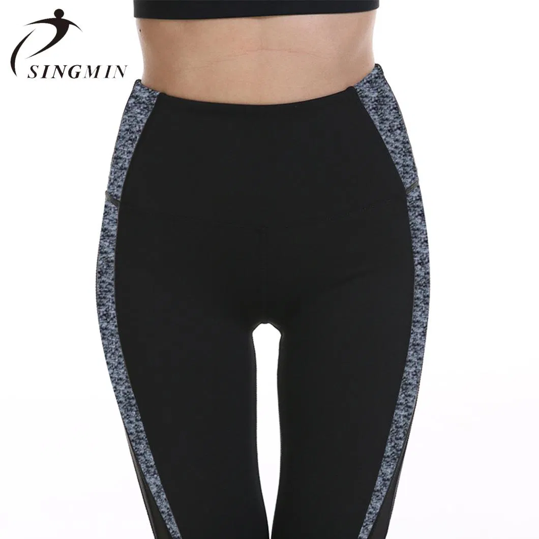 Pantalones de yoga con malla cosida, de secado rápido, para deportes al aire libre