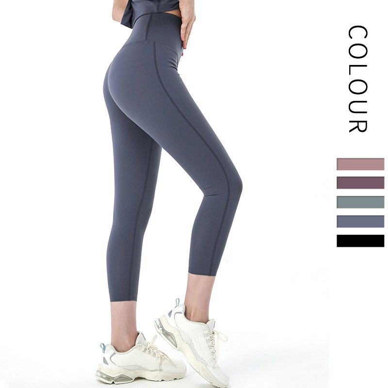 Pantalones deportivos sin costuras de alta venta para fitness, capris que levantan el trasero, leggings atléticos para danza, mallas activas para correr con bolsillos en la cintura trasera