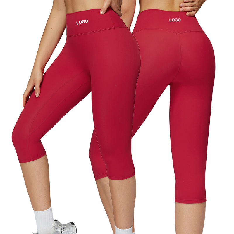 Pantalones de yoga de cintura alta malla de longitud media, secado rápido, leggings ajustados y moldeadores, pantalones deportivos elásticos
