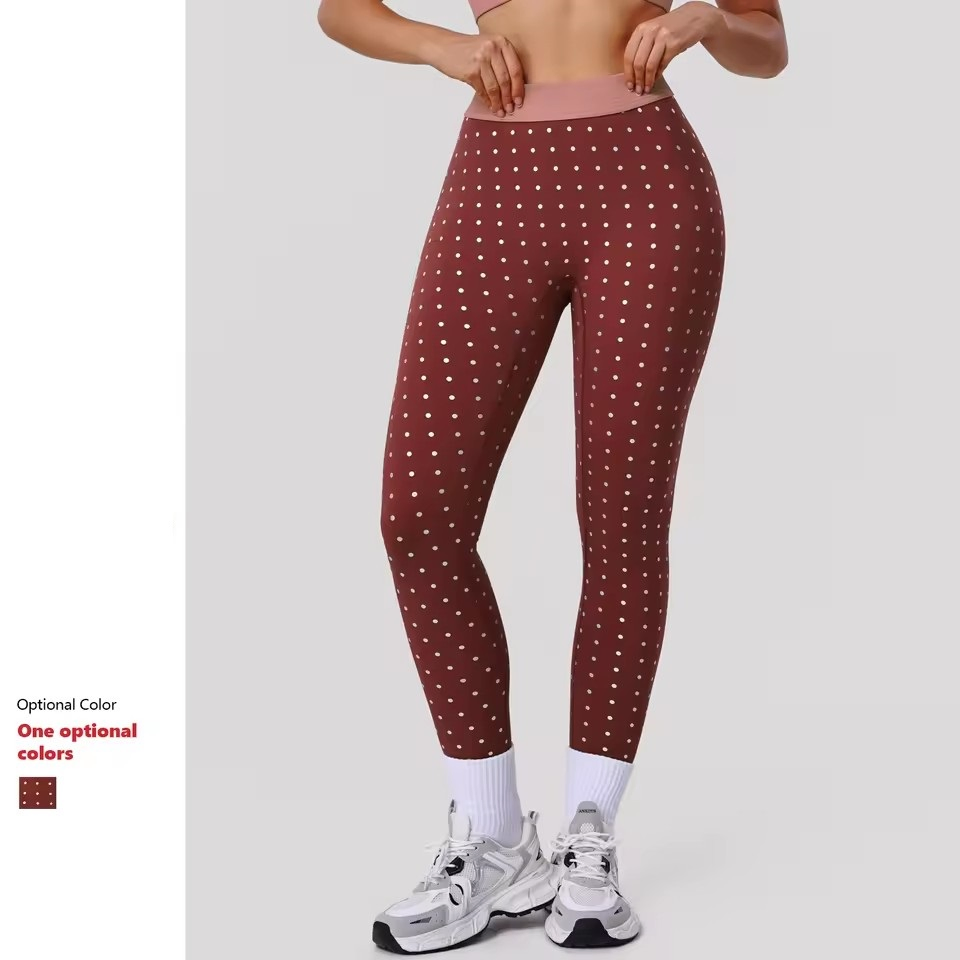 Pantalones de secado rápido de diseño especial para tallas grandes, con estampado de lunares, levantamiento de glúteos, control de abdomen, leggings de cintura alta, pantalones de yoga