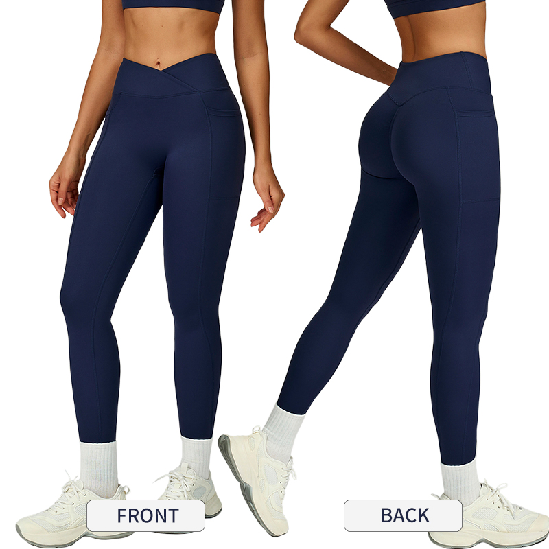 Mallas de yoga de cintura alta con cintura cruzada, mallas de yoga para mujeres, ropa deportiva al aire libre, mallas para correr