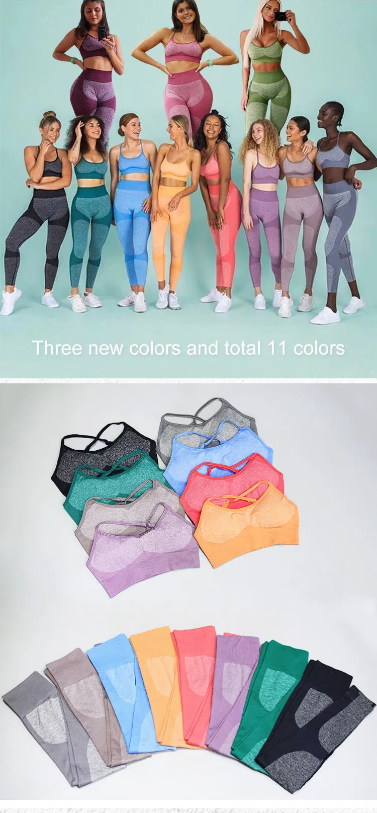 Conjunto de Fitness y Yoga para Mujer con Pantalones Elásticos Personalizados y Sin Costuras para Gimnasio