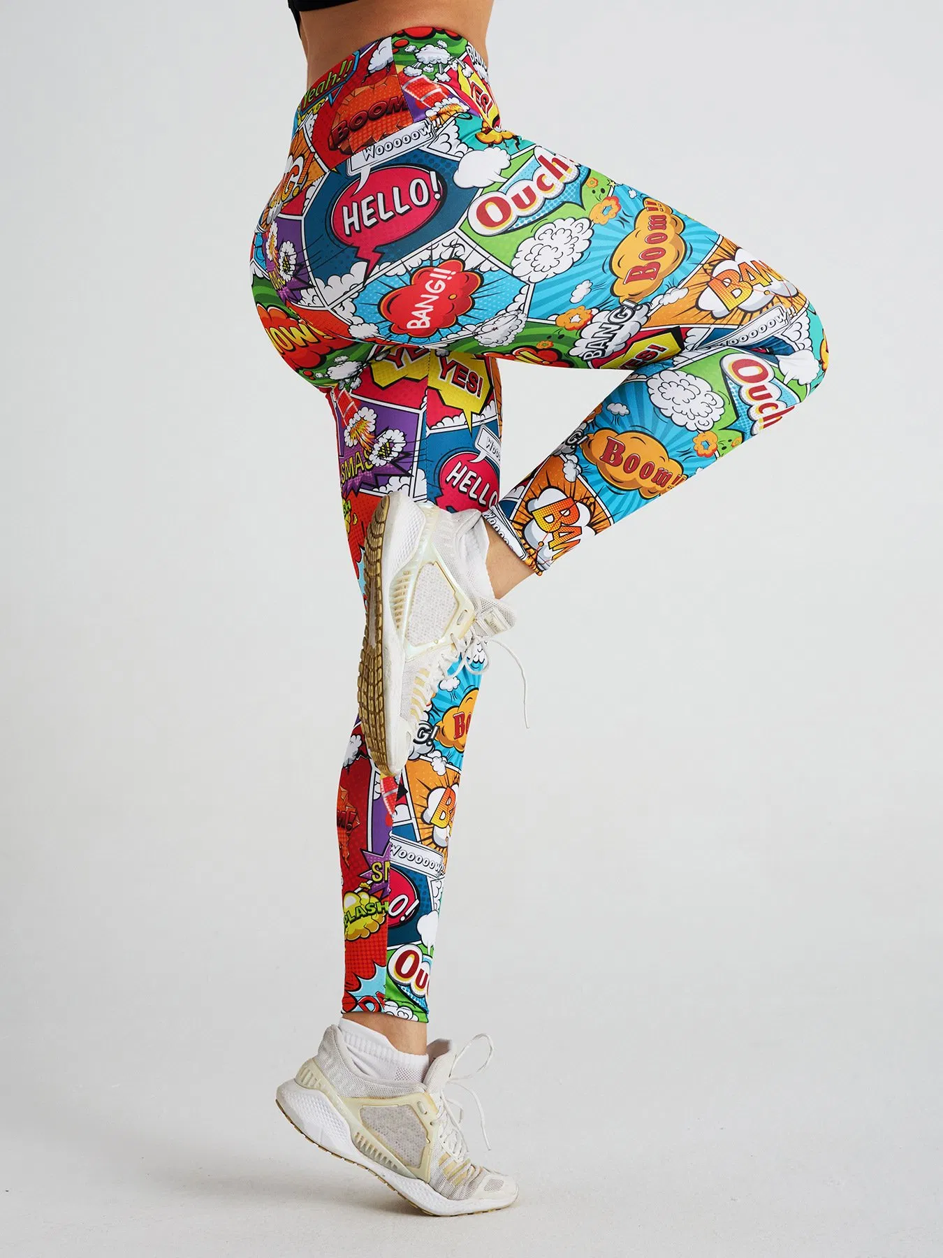 Leggings Personalizados con Estampado de Graffiti, Pantalones de Yoga para Mujeres, Pantalones Deportivos de Moda, Pantalones Ajustados Estampados