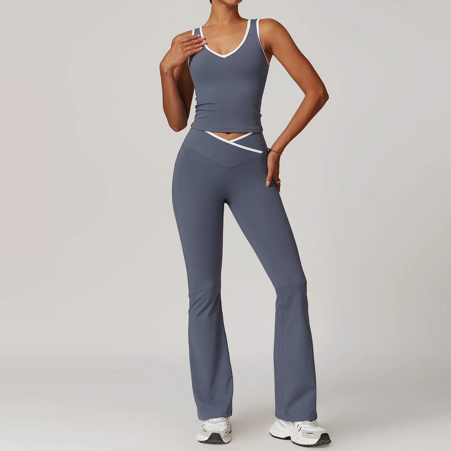 Leggings cortos de ejercicio de cintura alta con logo personalizado para deportes y yoga de mujer