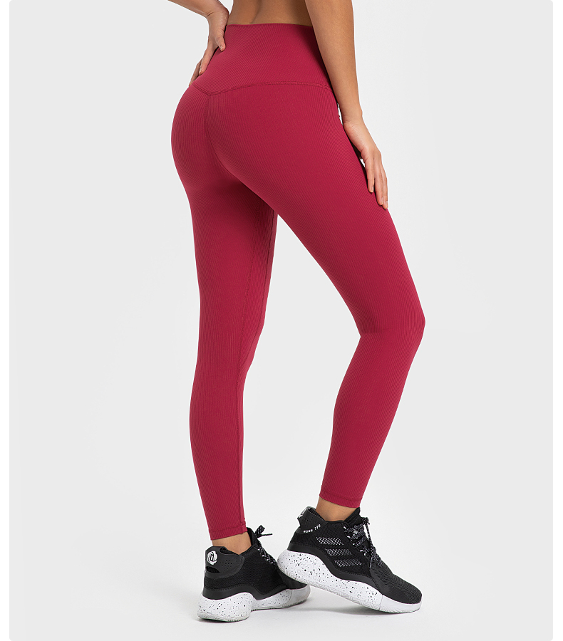 Leggings de yoga de alta calidad con sensación suave, ribeteados, cóncavos y convexos, mallas deportivas para mujeres, ideales para entrenamientos y carreras