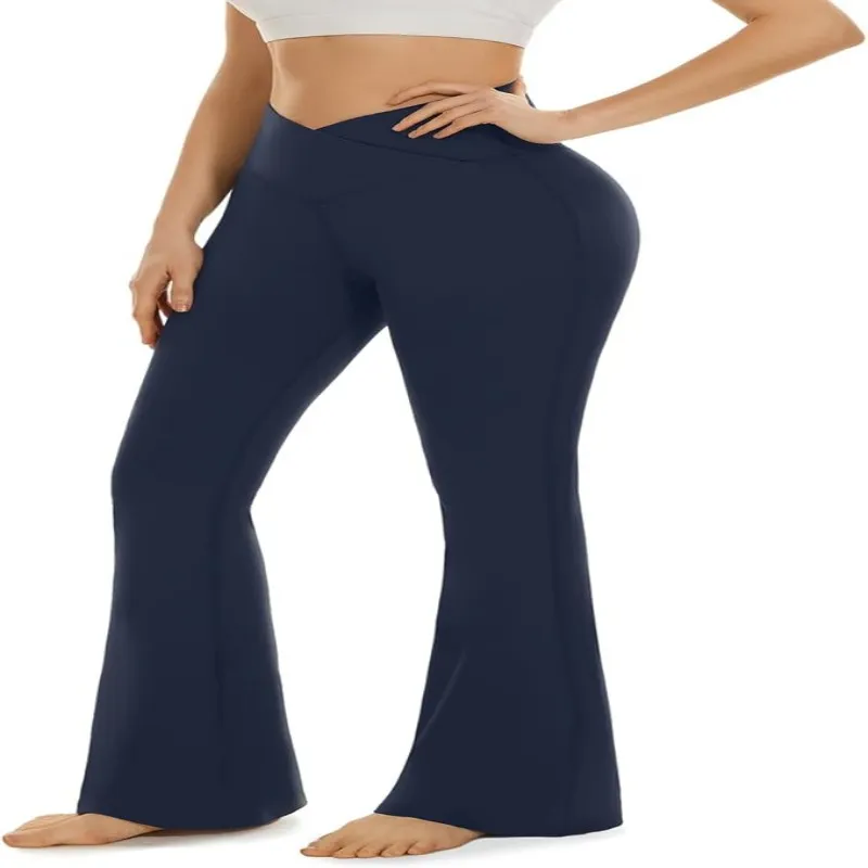 Pantalones de yoga acampanados de cintura alta para mujeres, sexy, talla grande, leggings levantadores