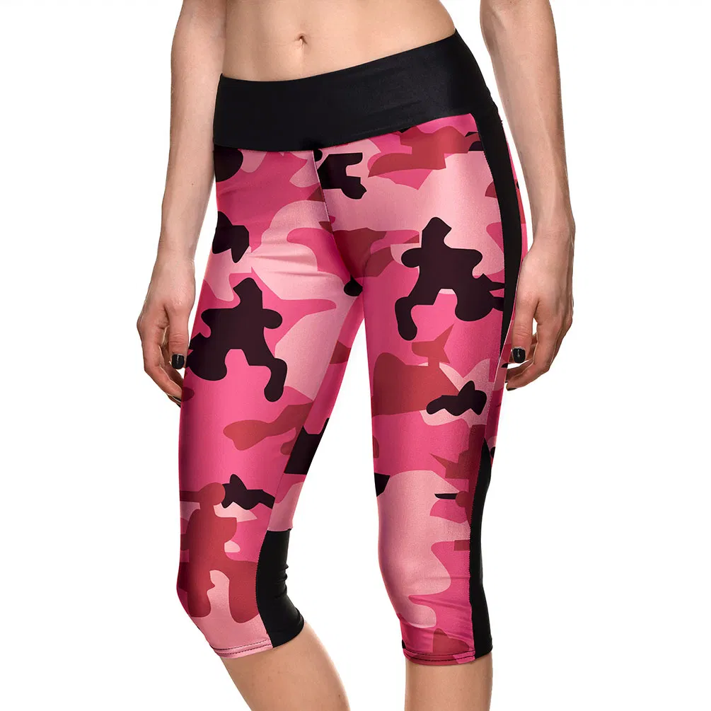 Mallas capri deportivas de yoga para mujer con estampado de calavera de alta calidad personalizadas