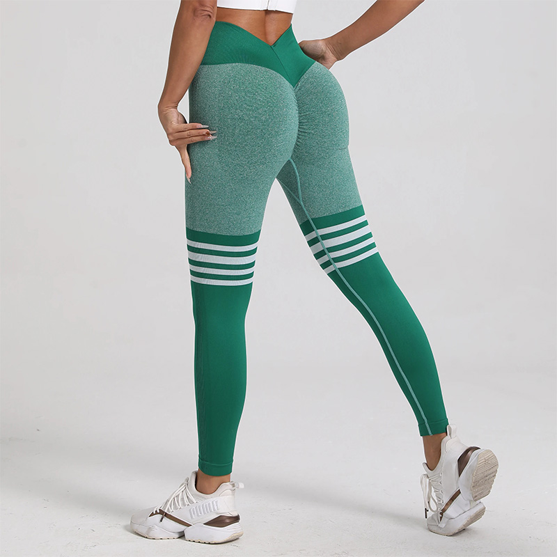 Pantalones deportivos de entrenamiento de yoga sin costuras de alta cintura con scrunch en el trasero y logo personalizado