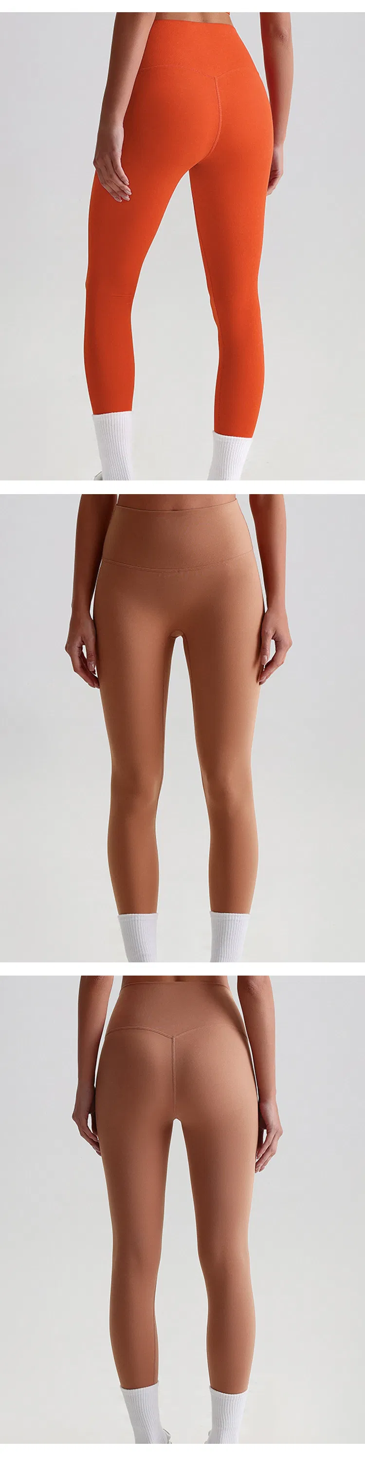 Pantalones de yoga desnudos europeos y americanos para mujeres sin líneas embarazosas
