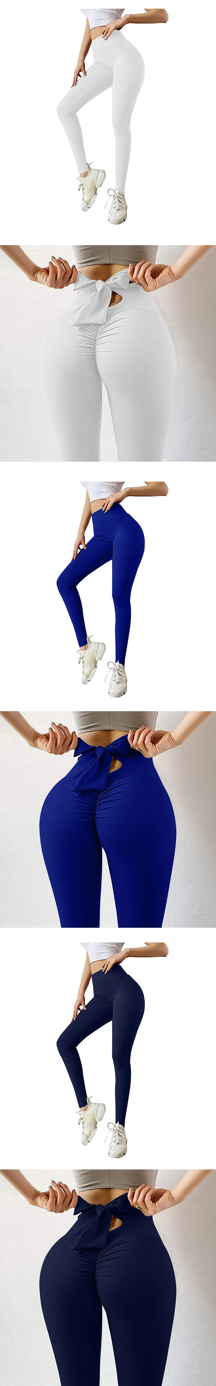 Pantalones deportivos de cintura alta con lazo, leggings de yoga, levantamiento de glúteos, ropa de entrenamiento para mujeres, leggings de fitness, mallas para correr en el gimnasio