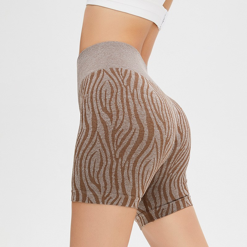 Pantalón corto de yoga de secado rápido con estampado de leopardo sin costuras