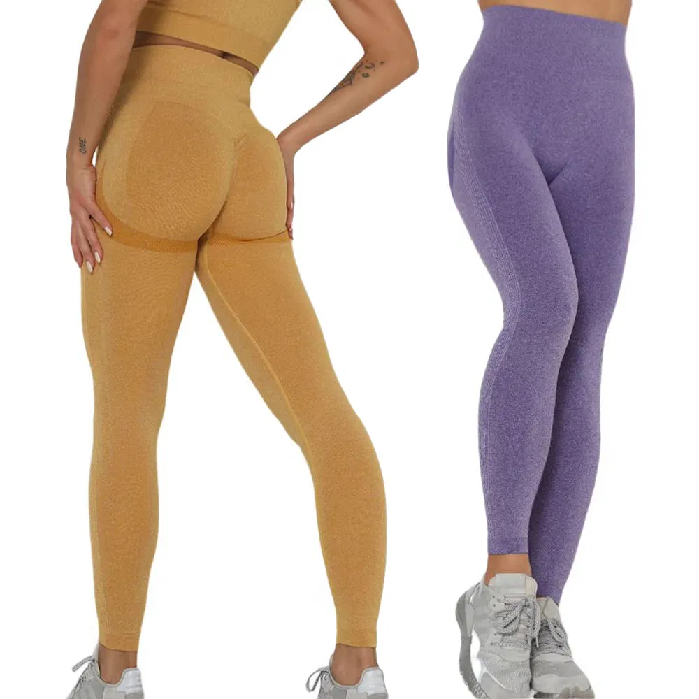 Pantalones de yoga sin costuras, levantamiento de glúteos, leggings de cintura alta para gimnasio, mallas deportivas para damas