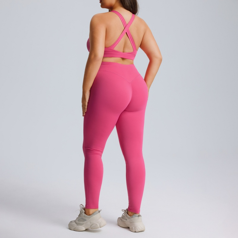 Pantalones de yoga sin costuras de control de abdomen V, levantamiento de glúteos, cadera de durazno, alta cintura 7/8 para mujeres de talla grande al por mayor