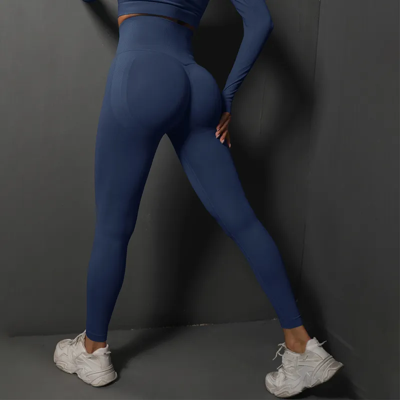 Pantalones de yoga de cintura alta sin costuras para mujeres, leggings de levantamiento de glúteos transpirables, pantalones de fitness utilizables para el día a día y el gimnasio