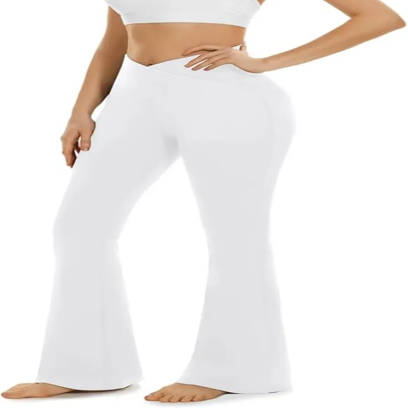 Pantalones de yoga acampanados de cintura alta para mujeres, sexy, talla grande, leggings levantadores