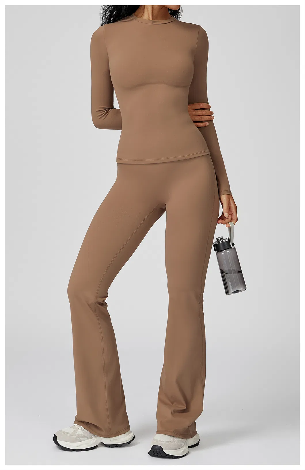 Leggings de felpa con forro, pantalones de yoga de cintura alta, ropa para mujeres, moda fitness, pantalones acampanados, ropa personalizada para correr