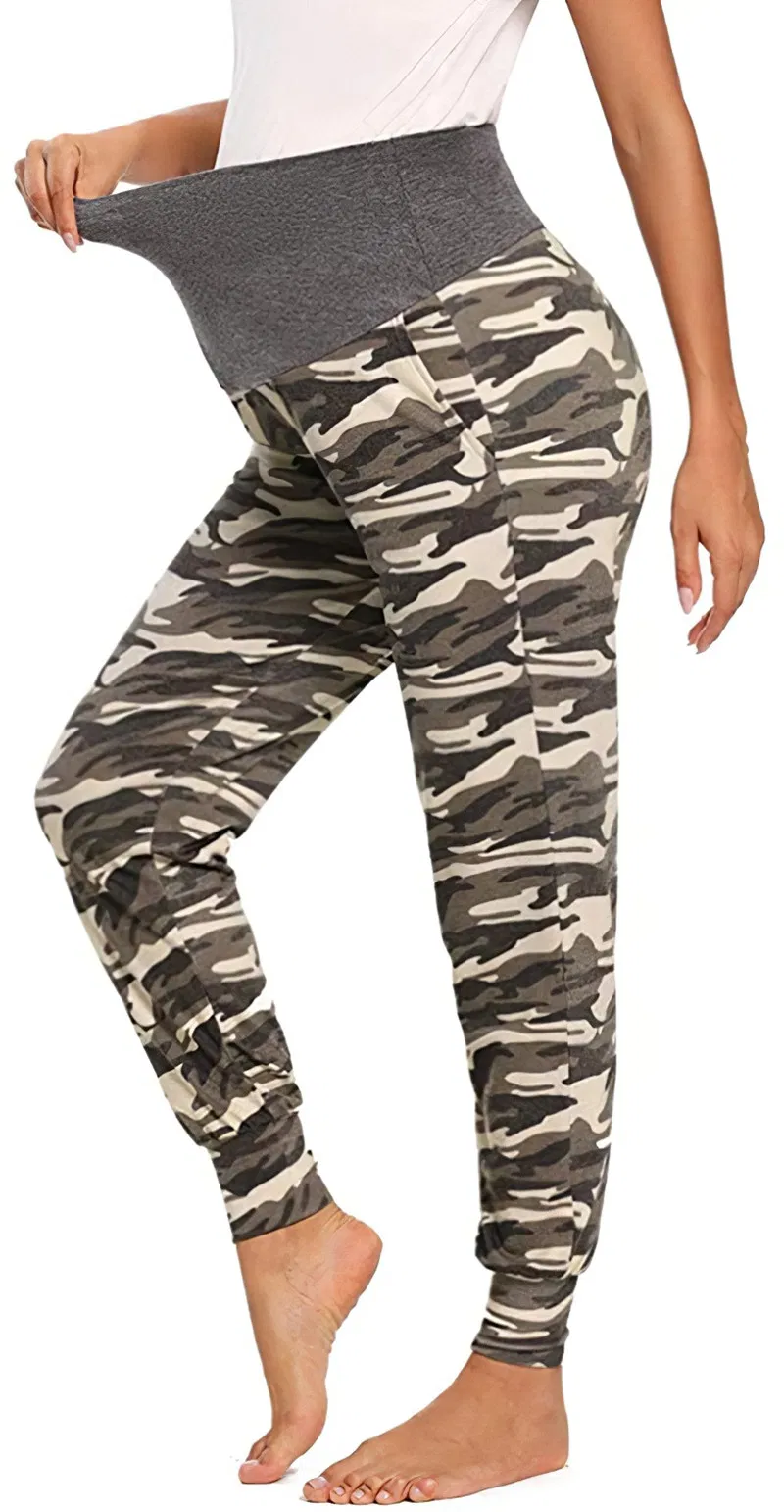 Pantalones de maternidad para yoga con soporte atlético para el vientre durante el embarazo