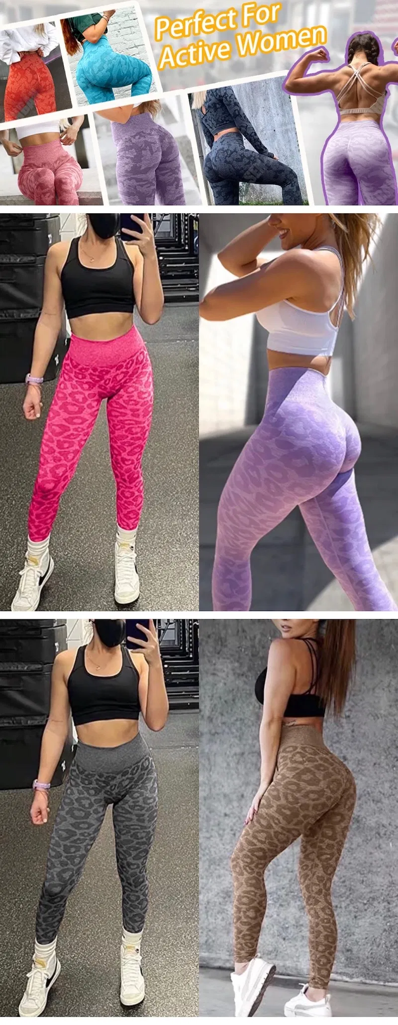 Pantalones de yoga de compresión de leopardo en cintura alta, mallas deportivas para entrenamiento, control de abdomen, elásticos para gimnasio, ideales para correr, hacer senderismo y uso casual