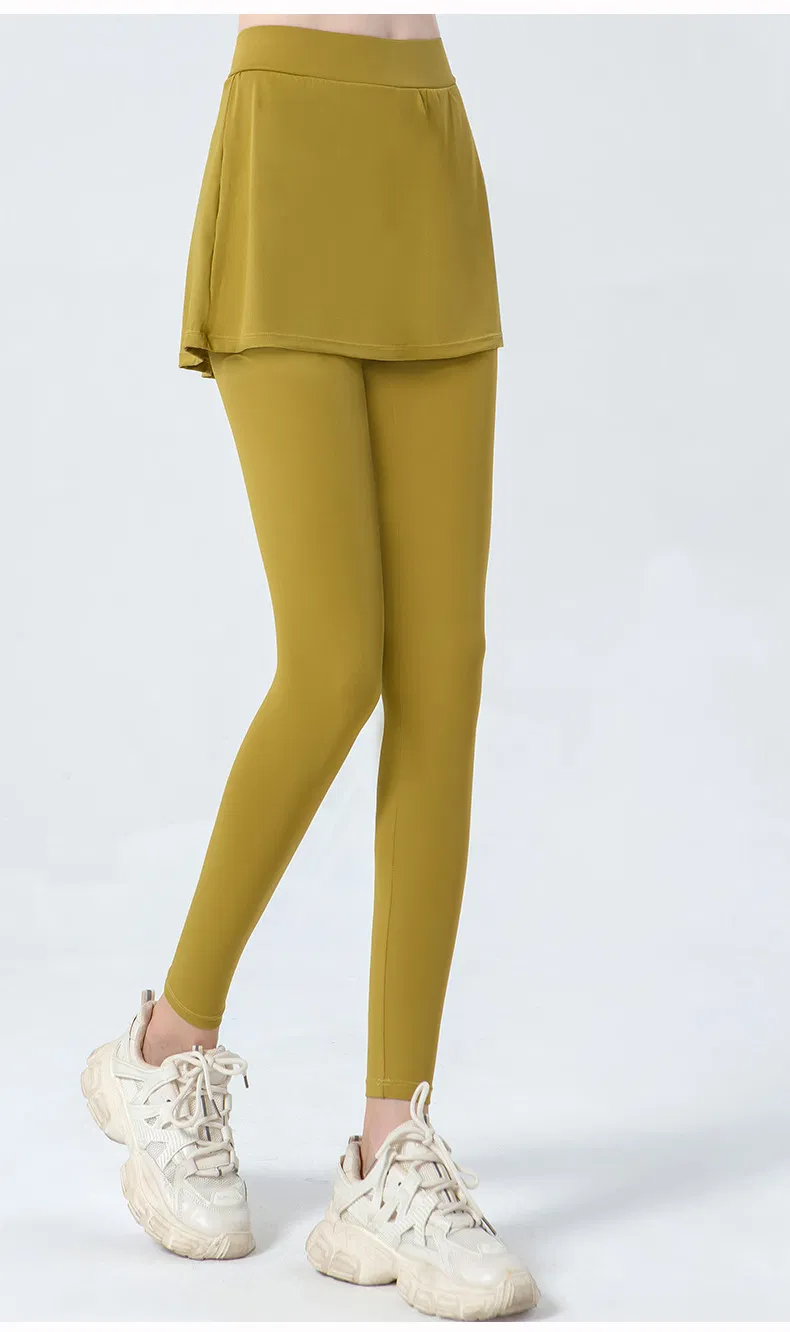 Mallas de cintura alta para mujer Qumor, falda plisada para tenis, ropa deportiva de otoño e invierno, pantalones de yoga
