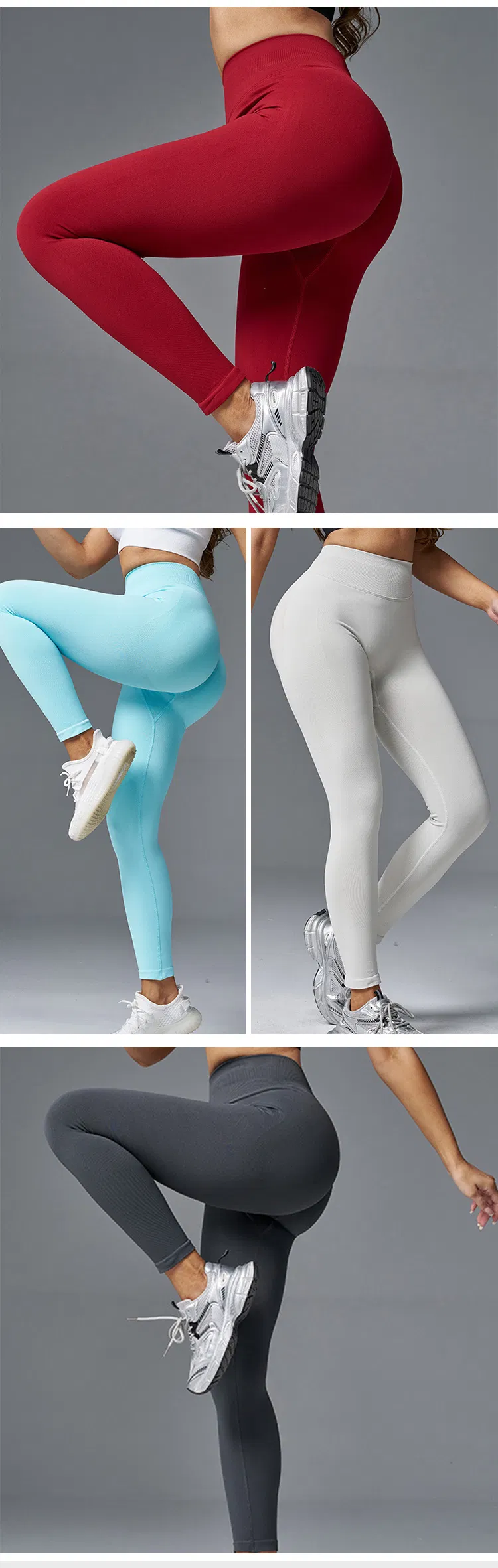 Pantalones de compresión de cintura alta sin costuras texturizados 5