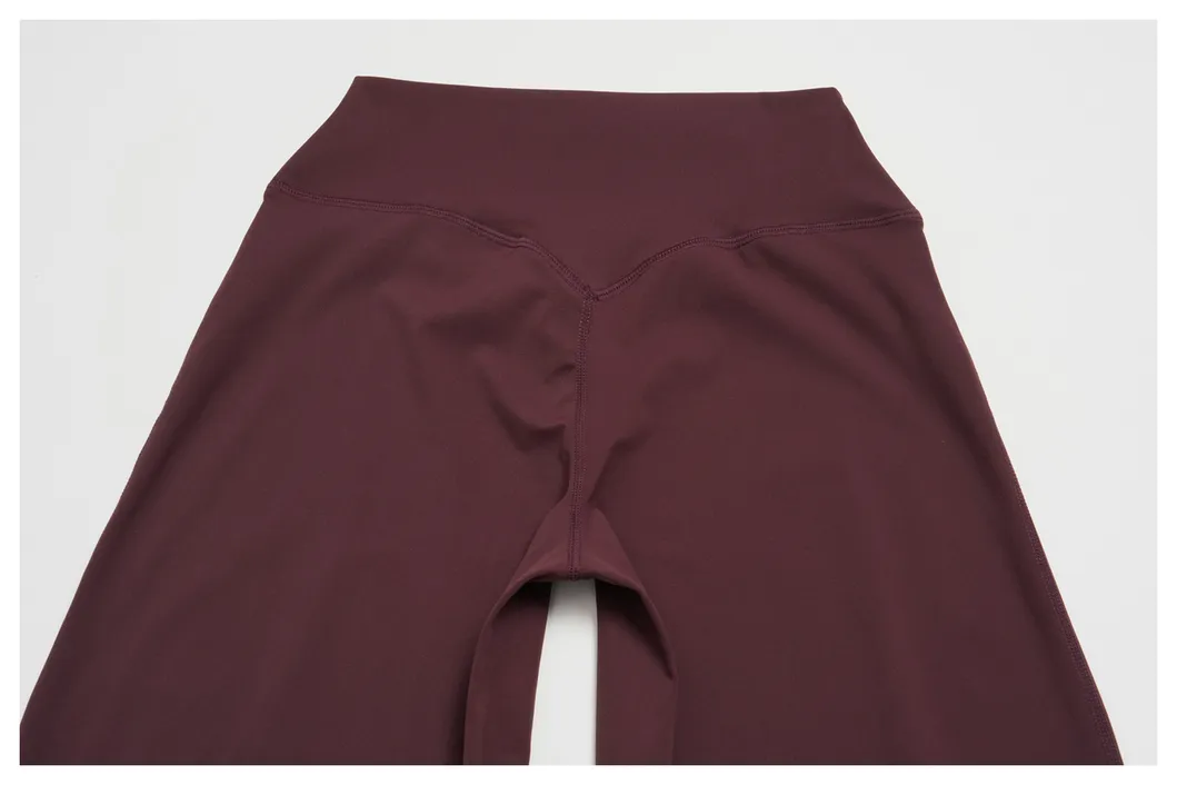 Pantalones capri deportivos de mujer personalizados al por mayor con logo, de cintura alta y pierna ancha