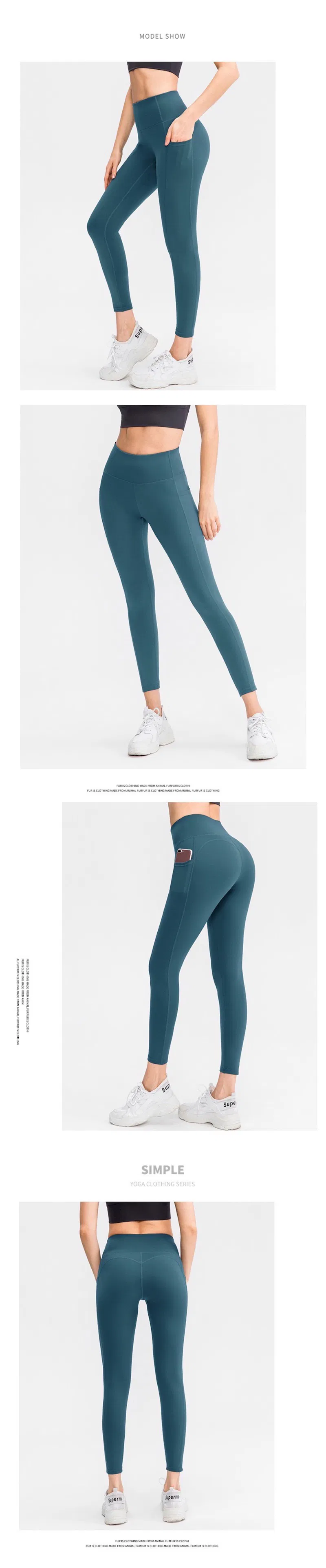 Pantalones de yoga de control de abdomen suave y cómodo para ejercicio y correr, mallas atléticas de cintura alta con bolsillos, leggings antideslizantes para senderismo