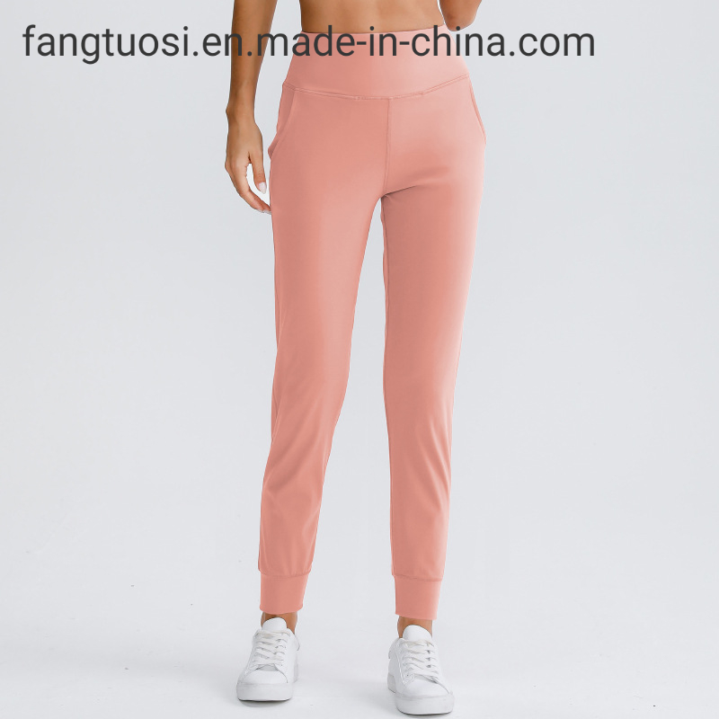 Pantalones de yoga de cintura alta sueltos con elástico y secado rápido para tallas grandes, pantalones jogger para mujeres con bolsillos