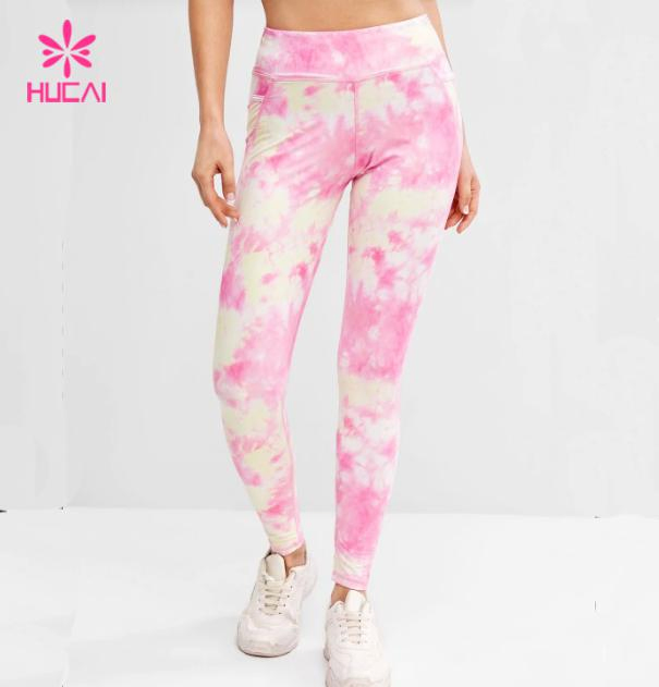 Mujeres Leggings de Cintura Alta de Tie Dye para Gimnasio