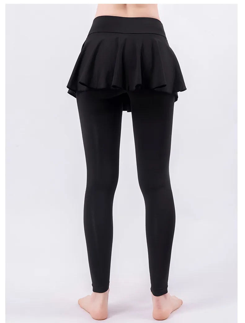 Pantalones deportivos para mujeres, ropa activa para el gimnasio, mallas de entrenamiento con falda