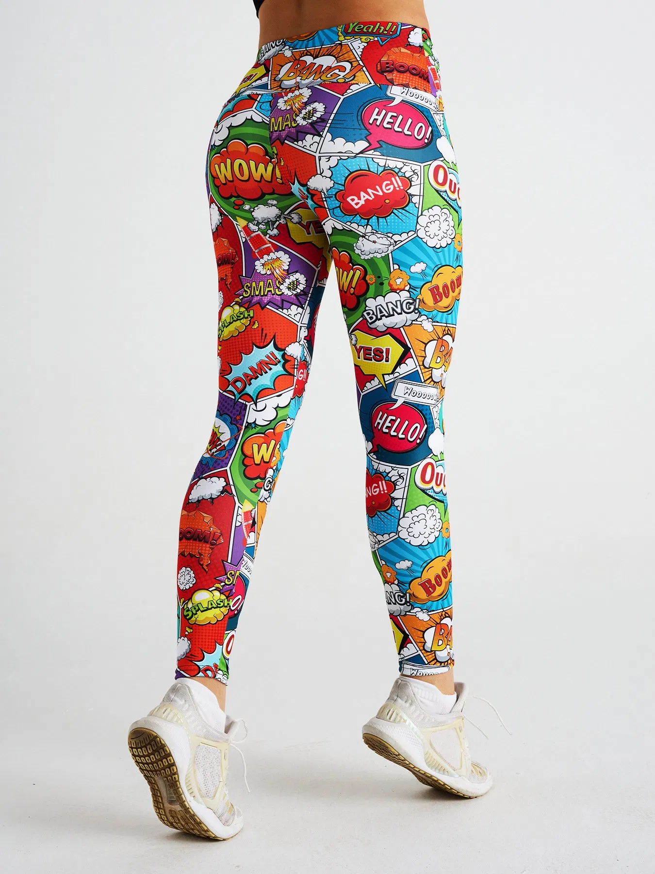 Leggings Personalizados con Estampado de Graffiti, Pantalones de Yoga para Mujeres, Pantalones Deportivos de Moda, Pantalones Ajustados Estampados