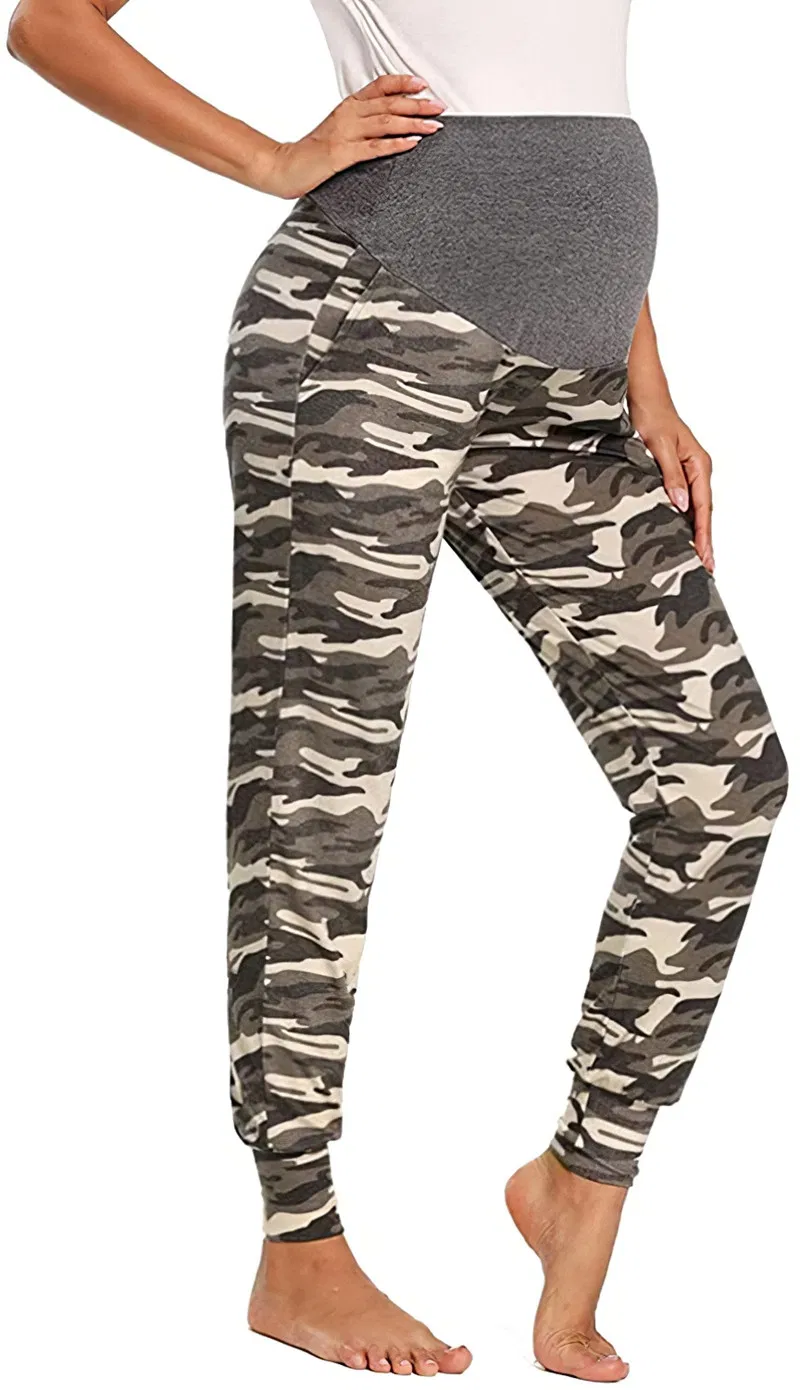 Pantalones de maternidad para yoga con soporte atlético para el vientre durante el embarazo