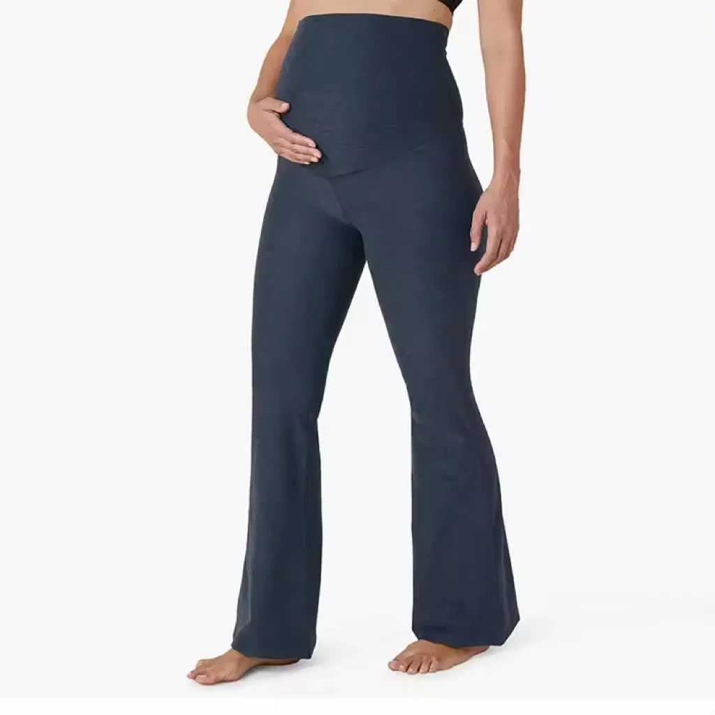 Pantalones de yoga personalizados para maternidad, de cintura alta, para mujeres, con campana, leggings de embarazo