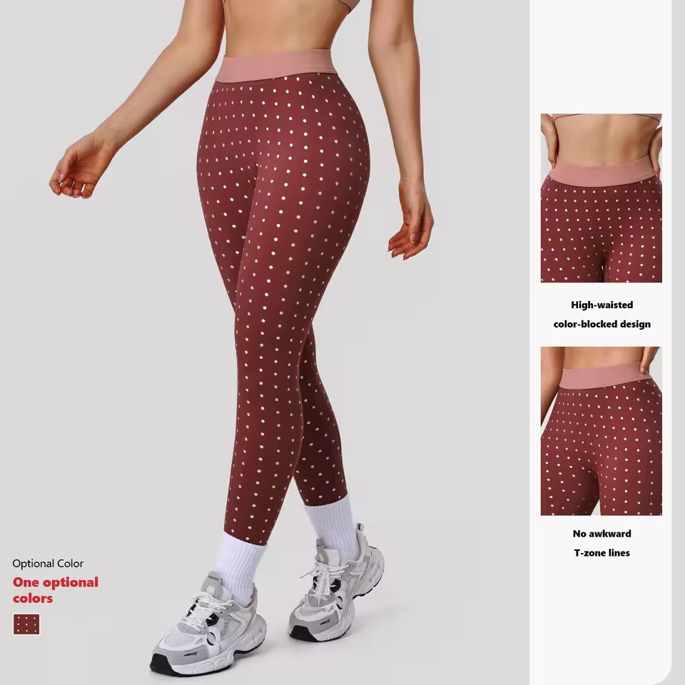 Pantalones de secado rápido de diseño especial para tallas grandes, con estampado de lunares, levantamiento de glúteos, control de abdomen, leggings de cintura alta, pantalones de yoga