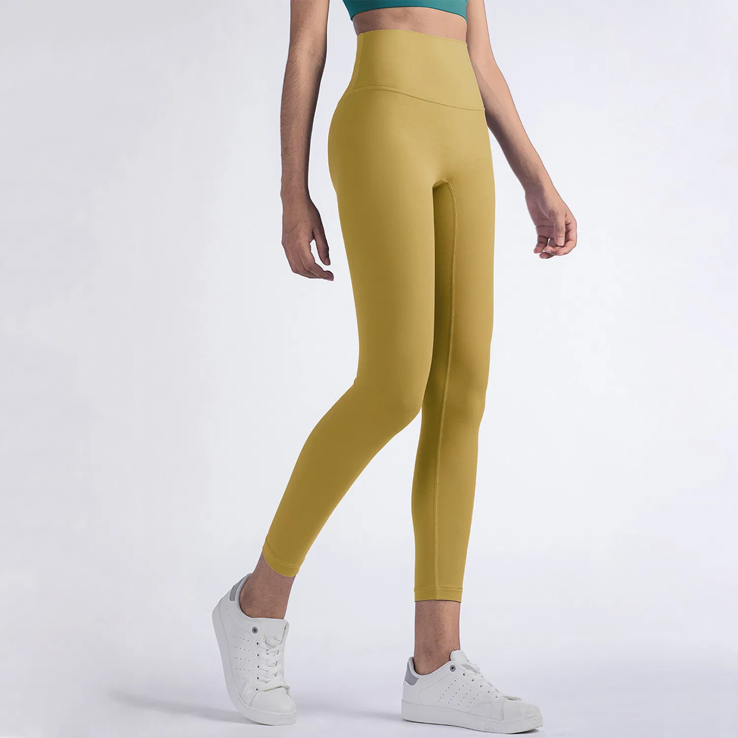 Mallas de gimnasio deportivas de nylon con cintura alta de color personalizado para mujeres
