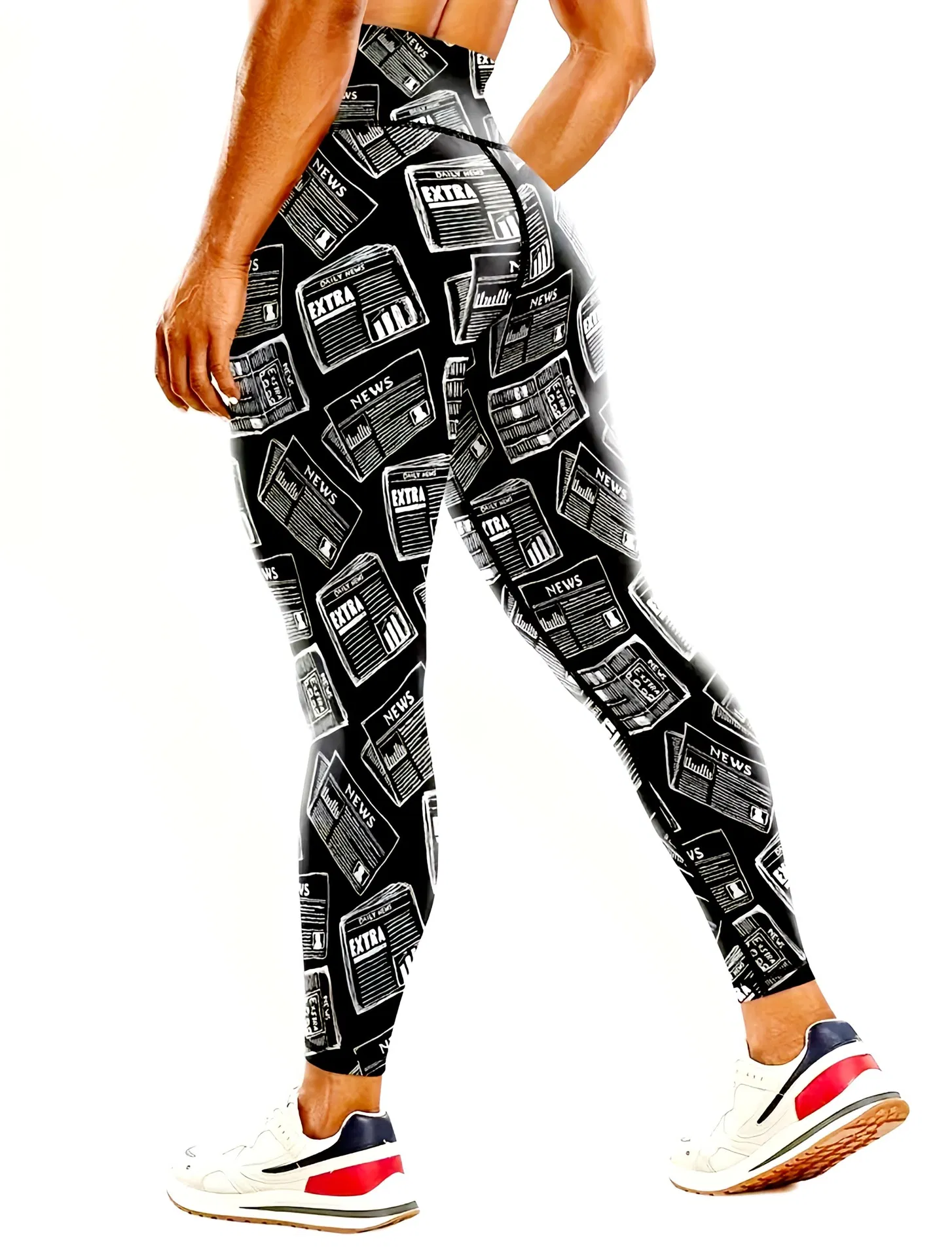 Pantalones de yoga impresos de cintura alta personalizados para mujeres en el gimnasio